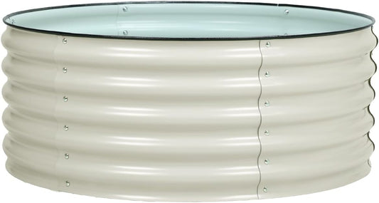 BPS Metal Raised Garden Bed, 3.5FT Diameter Galvanized Planter Raised Garden Boxes for Flower Planters, Vegetables Herb