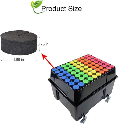 SUCOHANS 200 Pack Cloning Collars Inserts Premium Grade Foam, Cloner Collars, Better Than Neoprene for Hydroponics Plant Germination in DIY Cloner & Clone Machines, Fits 2 Inch Net Cups (Black)