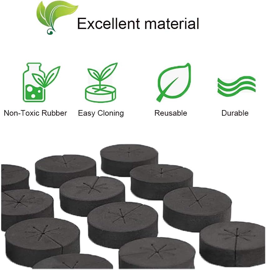 200 Pack Cloning Collars Inserts Premium Grade Foam, Better Than Neoprene for Hydroponics Plant Germination in DIY Cloner & Clone Machines, Fits 2 Inch Net Pots