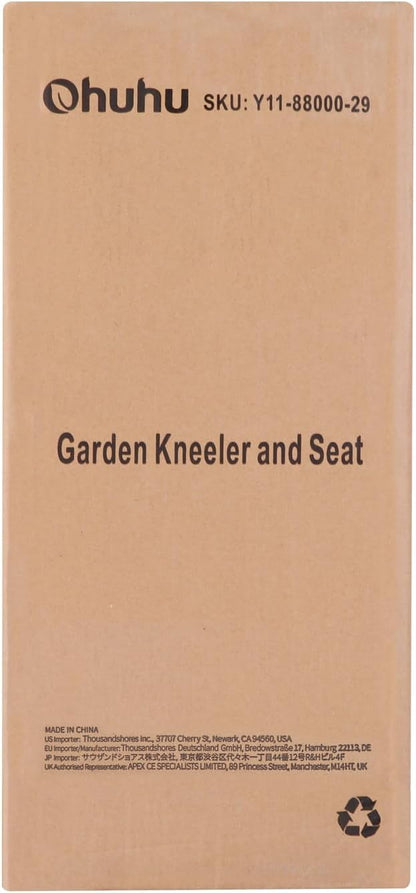 Ohuhu Garden Kneeler and Seat, Heavy Duty Garden Stool with EVA Foam Kneeling Pad, Foldable Gardening Bench with 2 Tool Pouches, 2-in-1 Portable Gardening Supplies, Idea Gifts for Women Men Seniors