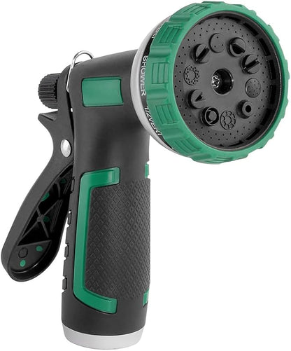 Retractable Garden Hose Reel, 100Ft x 1/2" Durable Wall Mounted Water Hose Reel with 180¡ãSwivel Bracket, 9 Pattern Sprayer, 6Ft leader hose,Smooth Automatic Rewind, Any Length Lock.