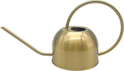 Hamiledyi 50 oz/1500 ml Stainless Steel Watering Can with Long Spout Metal Watering Can Indoor Outdoor Flower Watering Pot for Garden Orchid Bonsai Office Desk Plants (Golden)