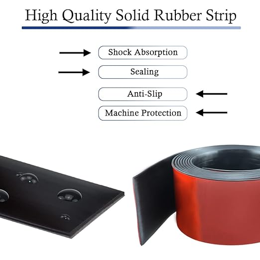 Neoprene Rubber Strips Self Adhesive Solid Rubber Sheets, Rolls & Strips for DIY Gaskets Crafts Pads Seals Warehouse Flooring Neoprene Sheet with Adhesive Backing (3" Wide x 1/16" Thick x 40' Long)