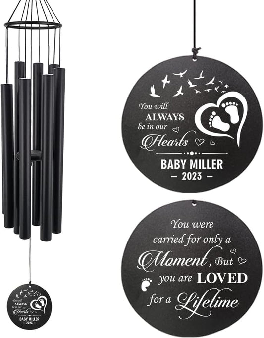 Personalized 36" Healing Memorial Wind Chimes for Outside, Bereavement Gift of Comfort for Loss of Mother, Father or Husband, A Soothing Remembrance for Your Garden and Patio