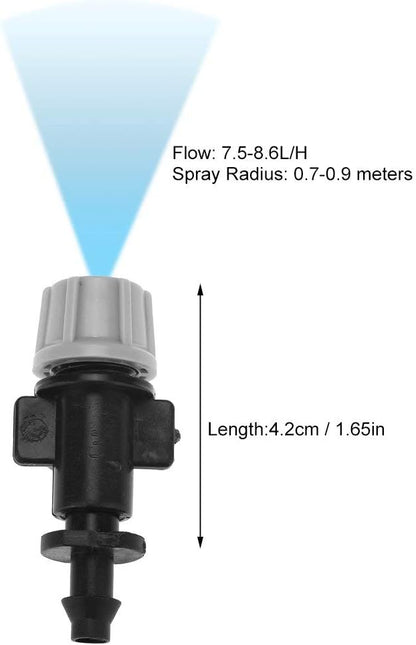 50pcs/Set Misting Nozzles Plastic Sprinkler Atomizer Nozzles for Patio Garden Agricultural Greenhouse Drip Irrigation Outdoor Cooling System