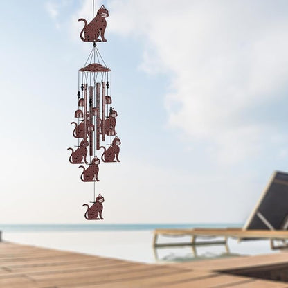 Cats Wind Chimes Outdoor/Indoor Decoration -Hand-Made Cats Wind Catcher, Music Wind Chimes, Cat Chimes, Blessing Wind Chime, Mobile Cat Wind Bells Gifts for Mom,Home,Balcony,Tree,Festival,Garden Decor