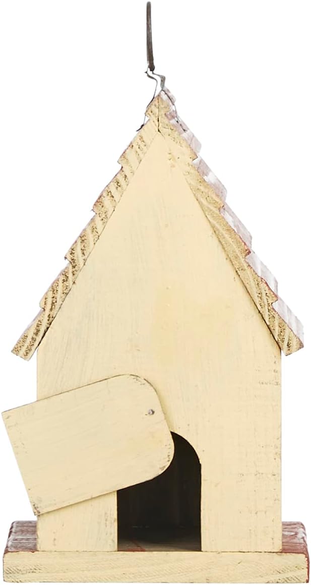 Glitzhome 9" H Wooden Bird House Hanging Garden Birdhouse for Outside