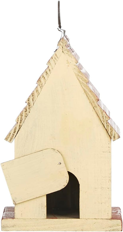 Glitzhome 9" H Wooden Bird House Hanging Garden Birdhouse for Outside