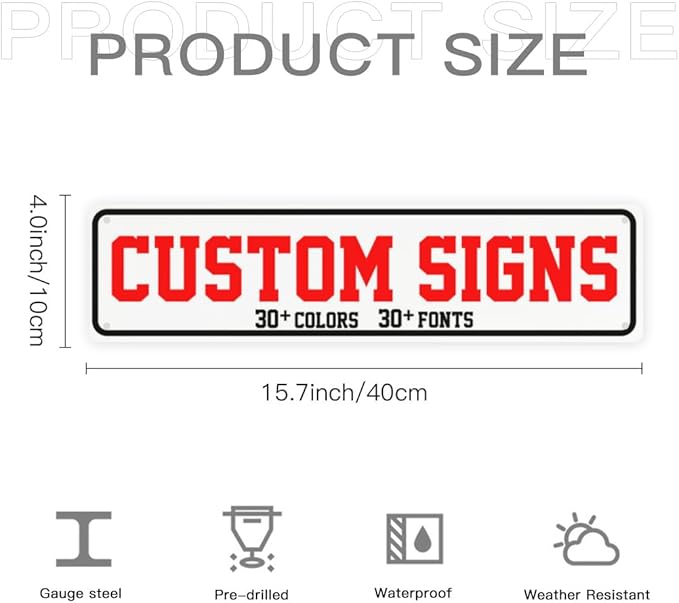Custom Signs Outdoor，16x4inch Personalized Metal Parking Signs For Business,Intersection Signs,Road Signs,Outdoor Garden Signs,Workplace,Office,Home,Hazard Decorative Signs.