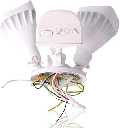 RuggedGrade 20W Turin II TT Series LED Security Light with 240° Motion Sensor - 2400 Lumens - Color Selectable 3000K/4000K/5000K - Bronze Housing - Outdoor LED Light - DLC 5.1 Premium