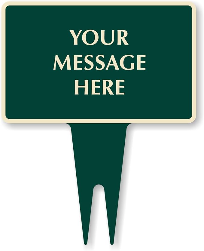 SmartSign Custom Yard Stake Sign - Add Your Message, 12"x15", 120 mil Aluminum Composite with Overcoat for Outside, Rectangular Shape with Integrated Ground Stakes, Reflective Option, USA-Made