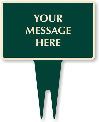 SmartSign Custom Yard Stake Sign - Add Your Message, 12"x15", 120 mil Aluminum Composite with Overcoat for Outside, Rectangular Shape with Integrated Ground Stakes, Reflective Option, USA-Made