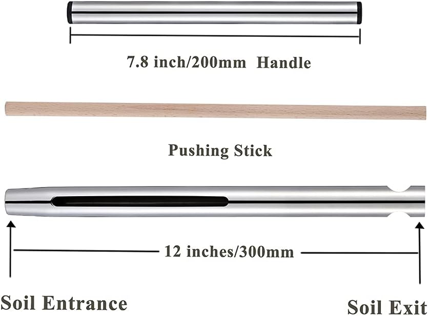 Soil Sample Probe 12 Inch with T Handle, Soil Sampler Tool, Soil Test Kit, Soil Probe for Soil Sampling Plant Care Lawn Garden Farm