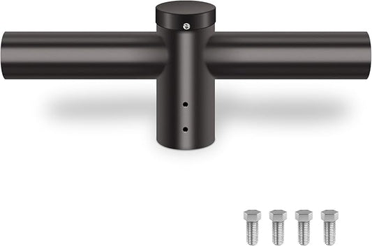 180° Spoke Tenon Adaptor Bracket, Durable Horizontal Round Pole Mounting Arm for 2 Lights, 2 3/8 in Top Mounting Bracket for Parking Lot Light Street Shoebox Lighting