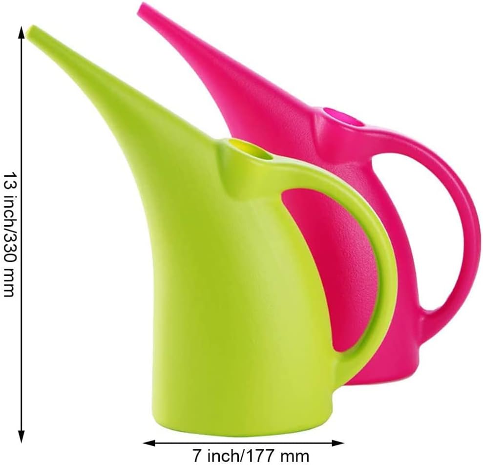 MyLifeUNIT Plastic Watering Can, Elegant Watering Pot, 1/2-Gallon (Green)