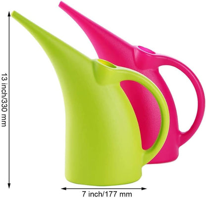 MyLifeUNIT Plastic Watering Can, Elegant Watering Pot, 1/2-Gallon (Green)