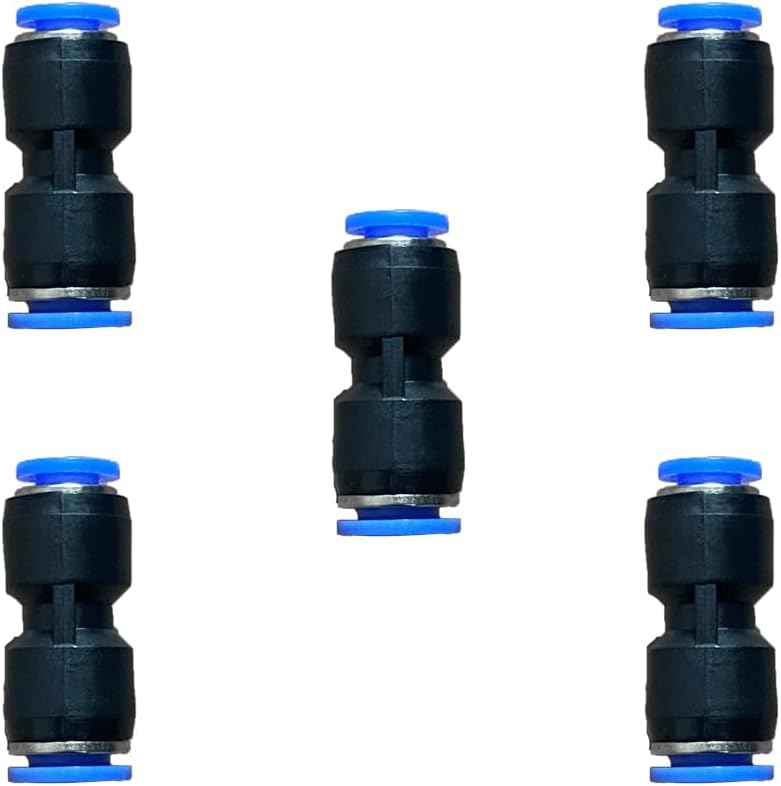 5/16" OD x 1/4" OD Pneumatic quick Connector Push to Connect fittings Straight reducer Union/Coupler (Pack of 5)