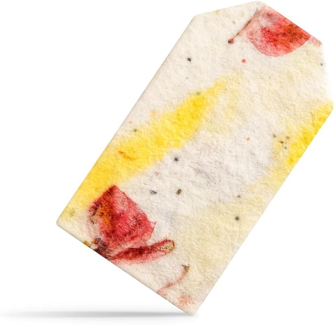 50Pcs Plantable Pink & Yellow Seed Paper Tags With Wildflower Seeds, Writable & Plantable Gift for Moms Plant Lover, Teachers, Ideal for Weddings, Baby Shower Favors, Memorial, Celebrations