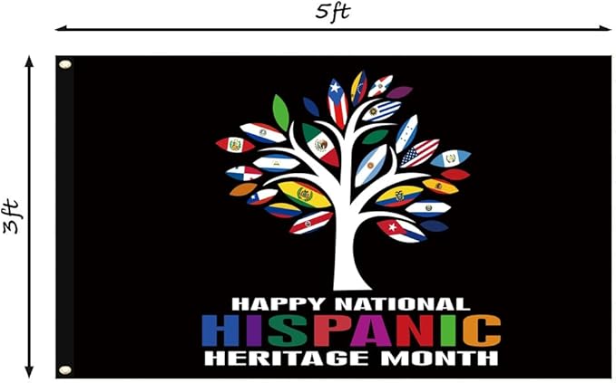 Hispanic Heritage Month Decorations Latin American Flag 3 x 5 ft Outdoor Yard Hispanic Heritage Month Banner Spanish Classroom Decorations Poster