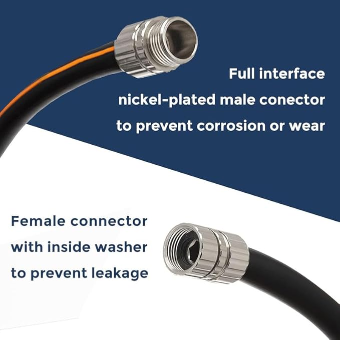 Giraffe Tools Garden Hose 20ft x 5/8", Custom Length, Heavy Duty, No Kink, Flexible, Rubber Garden Hose, Leakproof Water Hose with Male to Female Fittings, 600 Burst PSI