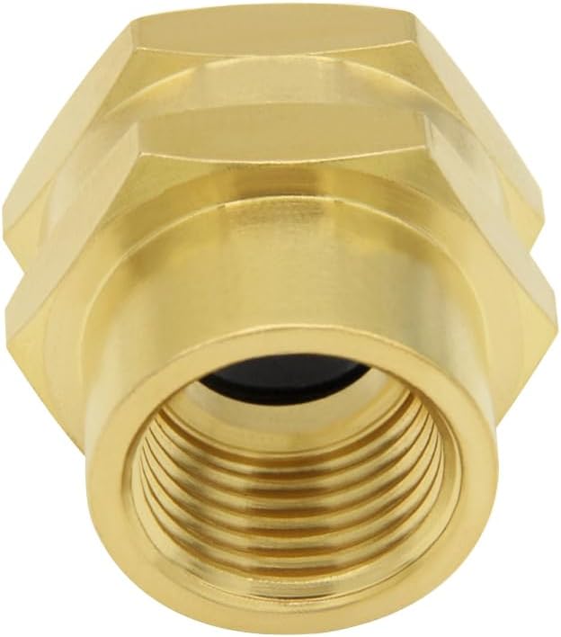 2PCS Brass Garden Hose Adapter 3/4"GHT Female to 1/2"NPT Female Thread Reducer Water Hose Nipple Reducing Convert Pipe Fittings Connector