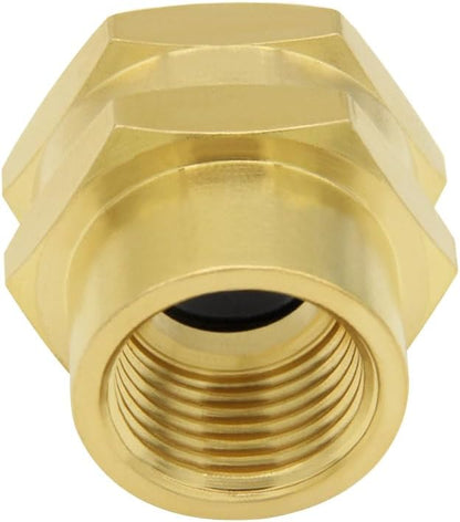 2PCS Brass Garden Hose Adapter 3/4"GHT Female to 1/2"NPT Female Thread Reducer Water Hose Nipple Reducing Convert Pipe Fittings Connector