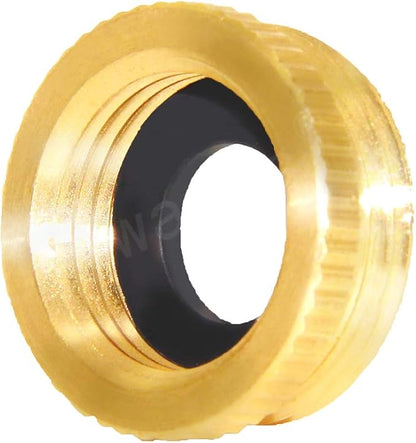 Joywayus Brass Garden Hose Tap Connector 1/2" and 3/4" GHT 2-in-1 Female Threaded Faucet Nozzle Quick Connect Adapter Universal Pipe(Pack of 4)