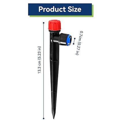 20PCS 1/4 inch Tubing Drip Irrigation Vortex Emitters,360 Degree Drip Emitter Sprayer with Stake, Irrigation Dripper Sprinklers for Drip Irrigation System