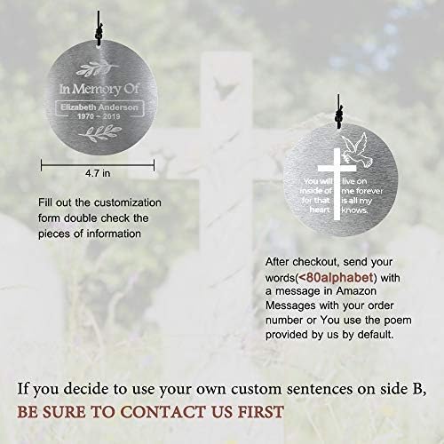 Personalized Memorial Wind Chimes for Loss of a Loved One Prime, Customized Sympathy Wind Chimes, Bereavement/Memorial/Sympathy Gift in Memory of Loved One Loss of Mother Father Condolence Remembrance