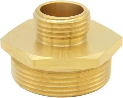 Brass Garden Hose Adapter 3/4"GHT Male to 1-1/2"NPT Male Thread Reducer Water Hose Nipple Reducing Convert Pipe Fittings Connector