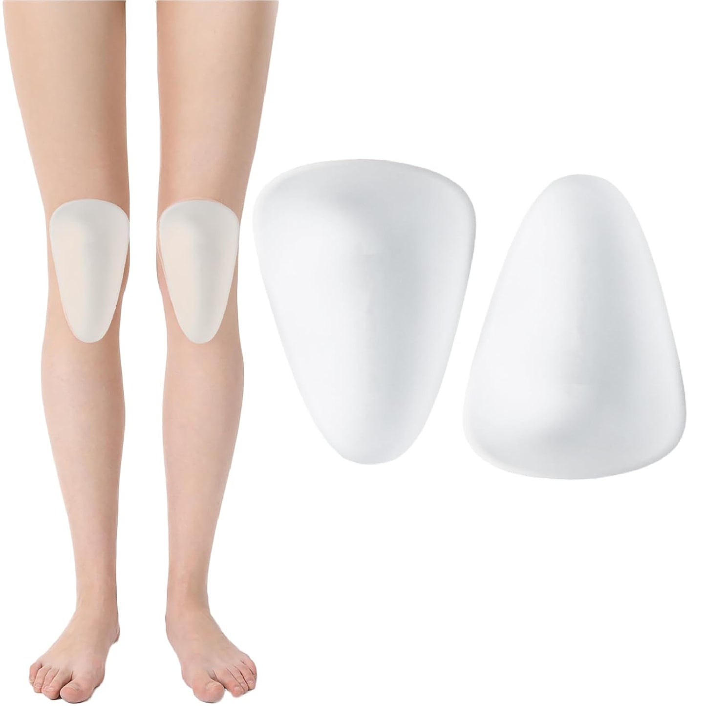 Silicone Knee Pads,Adhesive Knee Brace KneePad for Skiing Skating,Snowboarding,Ateboarding,Roller Skating,Rollerblading,Dancing,Unisex,Clear,M