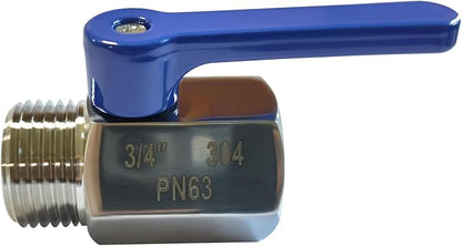 beduan Stainless Steel 3/4 Shut Off Valve GHT Thread Garden Hose Heavy Duty Connector (Long Handle)