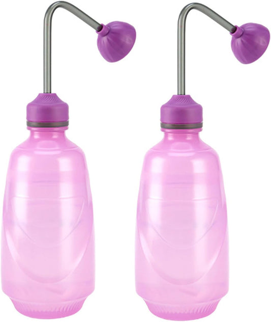 2 Pack Watering Can for Seedlings, Small Watering Can for House Plant Garden Flower 0.45L (Purple)