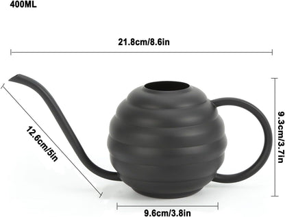 Plant Watering Bottle, 400ml/14oz, Retro Style Watering Can, Frosted (Black)