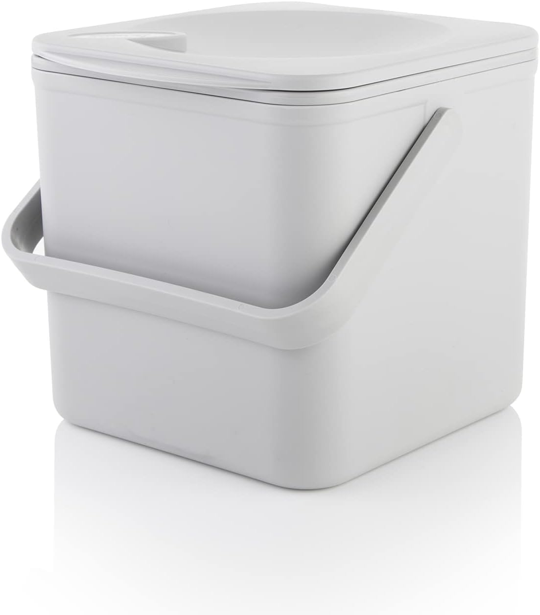 Minky Homecare Kitchen Compost Bin – Countertop Food Waste Caddy with Easy Wipe Clean Interior – Made in The UK - 3.5L (0.9 gal.) (Light Grey)