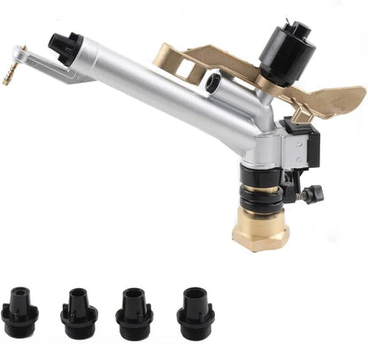 1.5" 360 Impact Adjustable Water Gun Spray Nozzle Set Large-Area Garden Farm Lawn