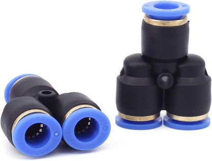 SNS Union Y Air Hose Connectors 5/16" x 5/16" x 5/16" Tube OD Push to Connect Fittings (Pack of 10)