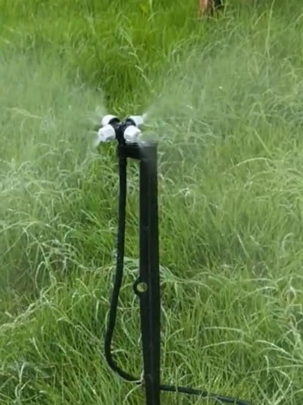 Drip Irrigation Misting Sprinkler Emitter on Spike Assembly, 9 Sets Micro Spray Mister with Stake and 1/4 inch Tubing for Cooling Humidification Nursery Landscape