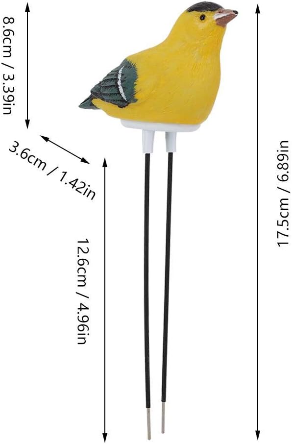 Haofy Bird Shape Soil Meter Plant Hygrometer Sensor with Water Warning Alert (Yellow)
