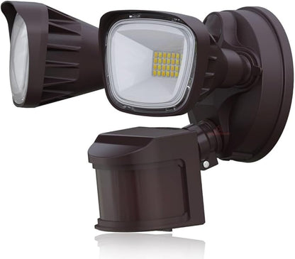 RuggedGrade 20W Turin II TT Series LED Security Light with 240° Motion Sensor - 2400 Lumens - Color Selectable 3000K/4000K/5000K - Bronze Housing - Outdoor LED Light - DLC 5.1 Premium