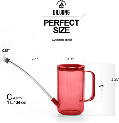 Small Watering Can Indoor Plants with Long Spout (1L, Red)