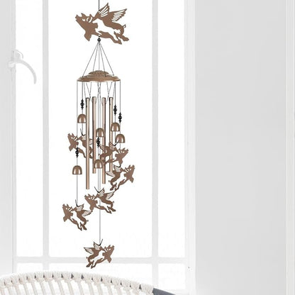 Outdoor Flying Pigs Wind Chimes Decor, Portable Mobile Wind Catcher, Sympathy Wind Bells, Memorial Gifts for Mom, Housewarming, Blessing WindChimes(Outside/Indoor/Home/Porch/Yard/Garden Decorate)