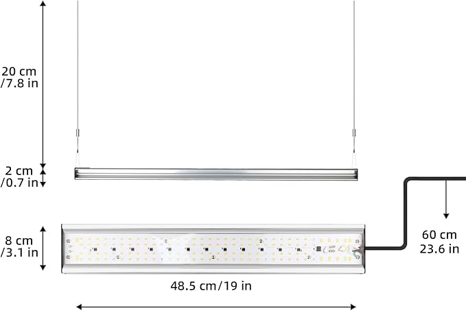 CANAGROW CG-400 LED Grow Lights for Indoor Plants, Upgraded Full Spectrum Plant Light with 5000K 3000K Daylight + 660nm Red Hanging Growing Lamps for Seed Starting Seedlings Succulents Vegetable