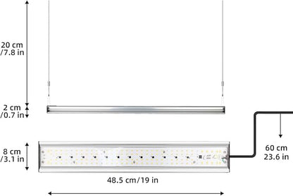 CANAGROW CG-400 LED Grow Lights for Indoor Plants, Upgraded Full Spectrum Plant Light with 5000K 3000K Daylight + 660nm Red Hanging Growing Lamps for Seed Starting Seedlings Succulents Vegetable