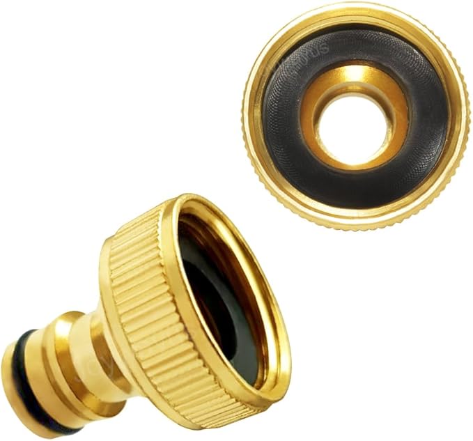 Joywayus 4Pcs 3/4" GHT Female Brass Garden Water Hose Pipe Faucet Nozzle Quick Connect Adapter