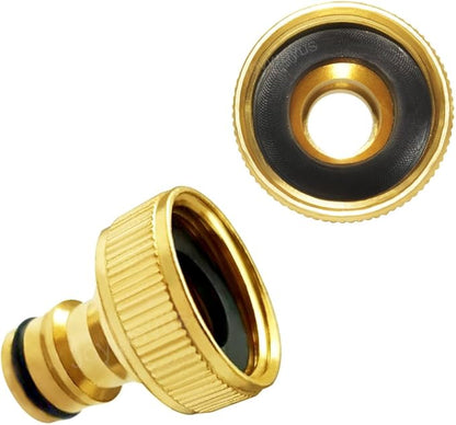 Joywayus 4Pcs 3/4" GHT Female Brass Garden Water Hose Pipe Faucet Nozzle Quick Connect Adapter