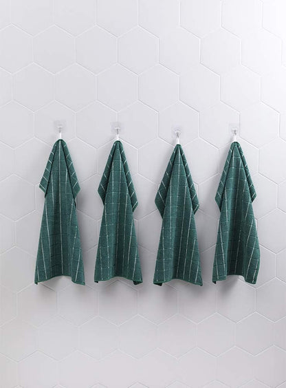 Microfiber Dish Towels - Soft, Super Absorbent and Lint Free Kitchen Towels - 8 Pack (Lattice Designed Green Colors) - 26 x 18 Inch (Dark Green)