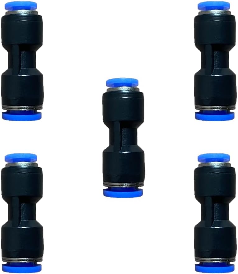 1/4" OD x 5/32" OD Pneumatic quick Connector Push to Connect fittings Straight reducer Union/Coupler (Pack of 5)