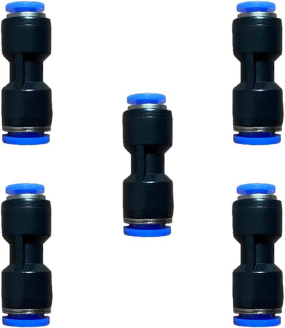 1/4" OD x 5/32" OD Pneumatic quick Connector Push to Connect fittings Straight reducer Union/Coupler (Pack of 5)
