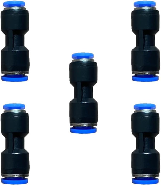 1/4" OD x 5/32" OD Pneumatic quick Connector Push to Connect fittings Straight reducer Union/Coupler (Pack of 5)